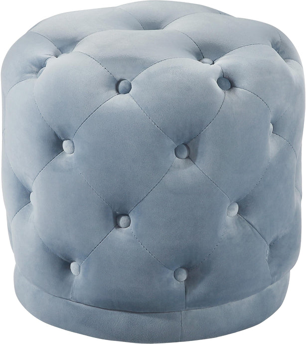 Harper Sky Blue Velvet Ottoman/Stool image