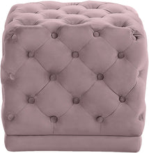 Load image into Gallery viewer, Stella Pink Velvet Ottoman/Stool
