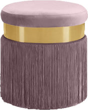 Load image into Gallery viewer, Yasmine Pink Velvet Ottoman/Stool
