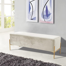 Load image into Gallery viewer, Isla Cream Velvet Bench
