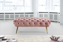 Load image into Gallery viewer, Amara Pink Velvet Bench
