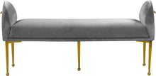 Load image into Gallery viewer, Owen Grey Velvet Bench
