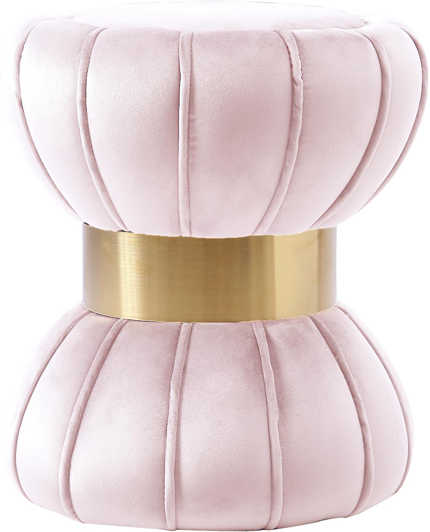 Vino Pink Velvet Ottoman/Stool