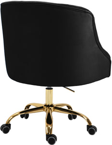 Arden Black Velvet Office Chair