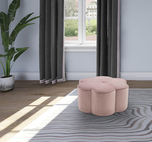 Daisy Pink Velvet Ottoman