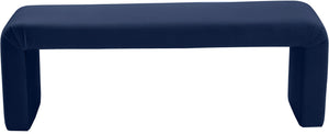 Minimalist Navy Velvet Bench