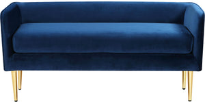 Audrey Navy Velvet Bench