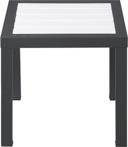 Nizuc White manufactured wood Outdoor Patio Aluminum End Table