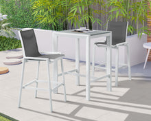 Load image into Gallery viewer, Nizuc Grey Mesh Waterproof Fabric Outdoor Patio Aluminum Mesh Barstool
