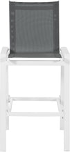 Load image into Gallery viewer, Nizuc Grey Mesh Waterproof Fabric Outdoor Patio Aluminum Mesh Barstool
