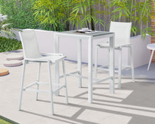 Load image into Gallery viewer, Nizuc White Mesh Waterproof Fabric Outdoor Patio Aluminum Mesh Barstool
