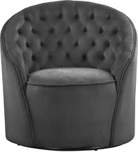 Load image into Gallery viewer, Alessio Grey Velvet Accent Chair
