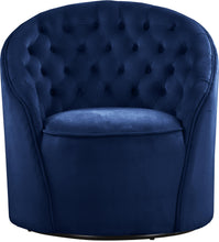 Load image into Gallery viewer, Alessio Navy Velvet Accent Chair
