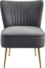 Load image into Gallery viewer, Tess Grey Velvet Accent Chair

