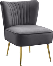 Load image into Gallery viewer, Tess Grey Velvet Accent Chair
