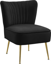 Load image into Gallery viewer, Tess Black Velvet Accent Chair
