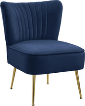 Load image into Gallery viewer, Tess Navy Velvet Accent Chair
