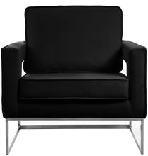 Load image into Gallery viewer, Noah Black Velvet Accent Chair
