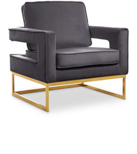 Load image into Gallery viewer, Noah Grey Velvet Accent Chair
