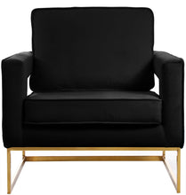 Load image into Gallery viewer, Noah Black Velvet Accent Chair
