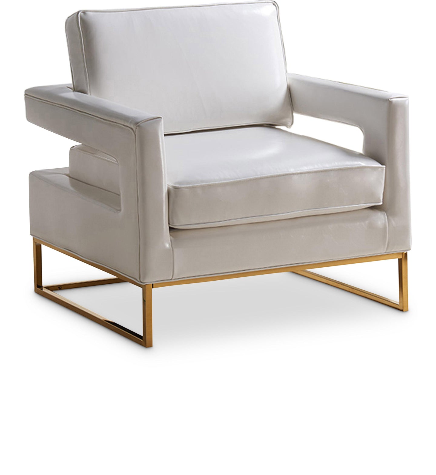 Amelia White Faux Leather Accent Chair image