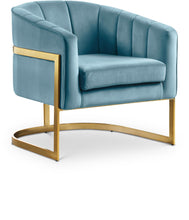 Load image into Gallery viewer, Carter Aqua Velvet Accent Chair
