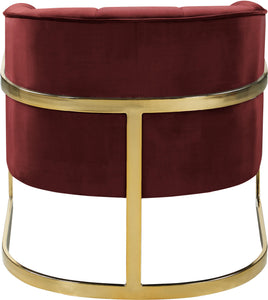 Carter Burgundy Velvet Accent Chair