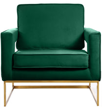 Load image into Gallery viewer, Noah Green Velvet Accent Chair
