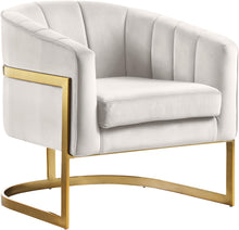 Load image into Gallery viewer, Carter Cream Velvet Accent Chair
