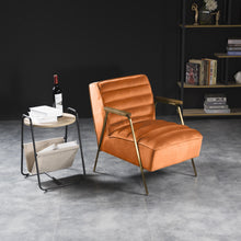 Load image into Gallery viewer, Woodford Orange Velvet Accent Chair
