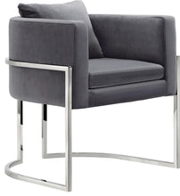 Load image into Gallery viewer, Pippa Grey Velvet Accent Chair
