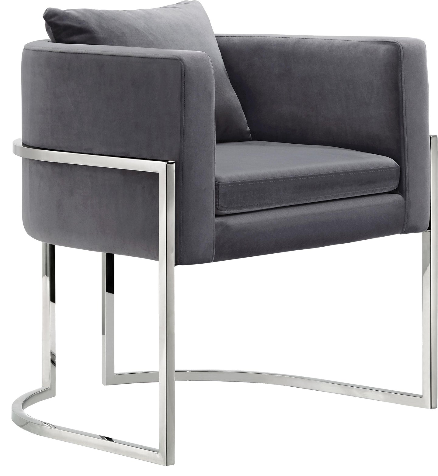 Pippa Grey Velvet Accent Chair