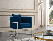 Load image into Gallery viewer, Pippa Navy Velvet Accent Chair
