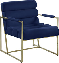 Load image into Gallery viewer, Wayne Navy Velvet Accent Chair
