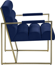 Load image into Gallery viewer, Wayne Navy Velvet Accent Chair
