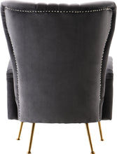 Load image into Gallery viewer, Opera Grey Velvet Accent Chair
