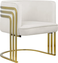 Load image into Gallery viewer, Rays Cream Velvet Accent Chair
