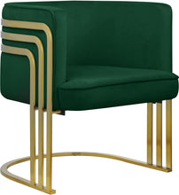 Load image into Gallery viewer, Rays Green Velvet Accent Chair
