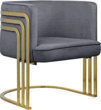 Load image into Gallery viewer, Rays Grey Velvet Accent Chair
