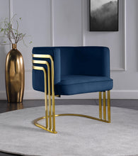 Load image into Gallery viewer, Rays Navy Velvet Accent Chair
