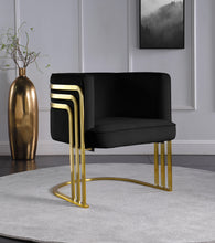 Load image into Gallery viewer, Rays Black Velvet Accent Chair
