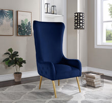 Load image into Gallery viewer, Alexander Navy Velvet Accent Chair
