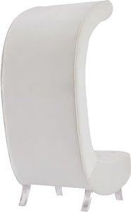 Crescent Cream Velvet Accent Chair