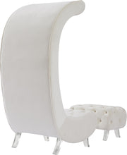 Load image into Gallery viewer, Crescent Cream Velvet Accent Chair
