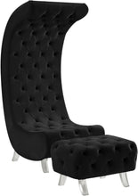 Load image into Gallery viewer, Crescent Black Velvet Accent Chair
