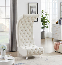 Load image into Gallery viewer, Crescent Cream Velvet Accent Chair
