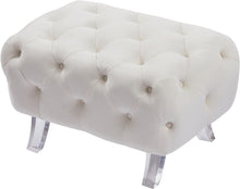 Load image into Gallery viewer, Crescent Cream Velvet Ottoman
