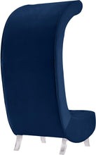 Load image into Gallery viewer, Crescent Navy Velvet Accent Chair
