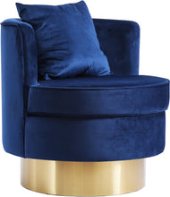 Load image into Gallery viewer, Kendra Navy Velvet Accent Chair
