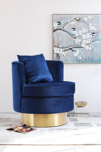 Load image into Gallery viewer, Kendra Navy Velvet Accent Chair
